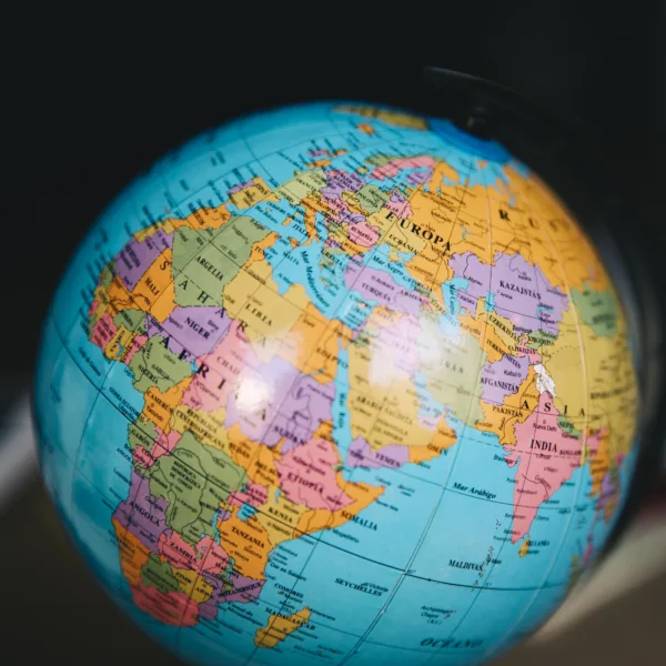 close up world globe